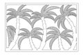 Decorative card for cutting. Palm leaf pattern. Laser cut panel. Ratio 2:3. Vector illustration Royalty Free Stock Photo