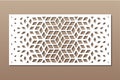 Decorative card for cutting. Recurring Artistic  Arab mosaic pattern. Laser cut Royalty Free Stock Photo