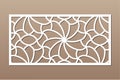 Decorative card for cutting. Recurring Artistic Arab Mosaic pattern. Laser cut. Ratio 1:2. Vector illustration Royalty Free Stock Photo
