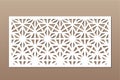 Decorative card for cutting. Recurring linear geometric mosaic pattern. Laser cut. Ratio 1:2. Vector illustration