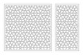 Set decorative card for cutting. Recurring Artistic  Arab mosaic pattern. Laser cut. Ratio 1:1, 1:2. Vector illustration Royalty Free Stock Photo