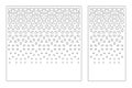 Set decorative card for cutting. Recurring Artistic Arab mosaic pattern. Laser cut. Ratio 1:1, 1:2. Vector illustration Royalty Free Stock Photo