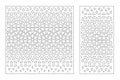 Set decorative card for cutting. Recurring Artistic  Arab mosaic pattern. Laser cut. Ratio 1:1, 1:2. Vector illustration Royalty Free Stock Photo