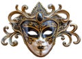 Decorative carnival blue mask with golden details Royalty Free Stock Photo