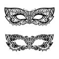 Decorative carnival masks vector illustration isolated on white Royalty Free Stock Photo