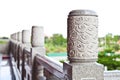 Decorative carved granite handrail