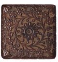 Decorative carved wood panel isolated