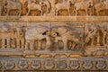 Decorative carving at Jagdish temple, Udaipur, India Royalty Free Stock Photo