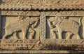 Decorative carving on the wall of 84-Pillared Cenotaph, Bundi, R Royalty Free Stock Photo