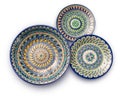 Decorative ceramic plates with traditional Uzbek ornament