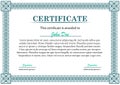 Decorative certificate card template