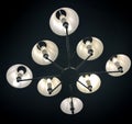 Decorative chandelier isolated on black background
