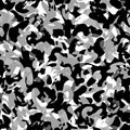 Decorative chaotic wild leopard skin spots seamless monochrome pattern