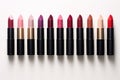 Decorative charm: lipstick palette elegance Royalty Free Stock Photo