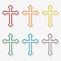 Decorative Christian cross icons set