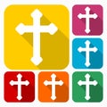 Decorative Christian cross icons set Royalty Free Stock Photo
