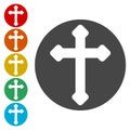 Decorative Christian cross icons set Royalty Free Stock Photo