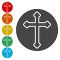 Decorative Christian cross icons set Royalty Free Stock Photo