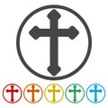 Decorative Christian cross icons set Royalty Free Stock Photo