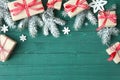 Decorative Christmas background with gifts Royalty Free Stock Photo