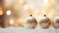 Decorative christmas baubles against bokeh background. Selective focus and shallow depth of field. Ai generated Royalty Free Stock Photo