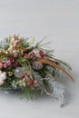 Decorative Christmas bouquet with candles Royalty Free Stock Photo