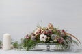 Decorative Christmas bouquet with candles Royalty Free Stock Photo