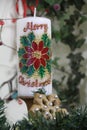 Decorative Christmas candle Royalty Free Stock Photo