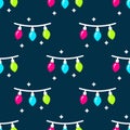 Decorative Christmas light seamless pattern background
