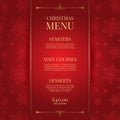 Decorative Christmas menu design in red and gold Royalty Free Stock Photo