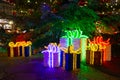 Decorative Christmas packages in Breitscheidplatz in Berlin, Germany