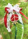 Decorative Christmas pomegranate on tree