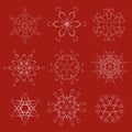 Decorative Christmas Snowflakes Vector Set Royalty Free Stock Photo