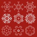 Decorative Christmas Snowflakes Vector Set Royalty Free Stock Photo