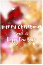 Decorative christmas text on defocussed image