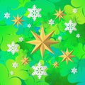 Decorative Christmas tree branches. Festive Xmas border of green branch of pine. Creative design with vibrant gradients. Royalty Free Stock Photo
