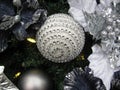 White Christmas ball decorated with crystal glass Royalty Free Stock Photo