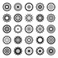 Decorative Circle Icons. Set of Round Radial Design Elements Royalty Free Stock Photo