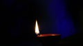 Decorative Clay diya or Oil Lamp lit during festival. Selective focus