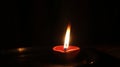 Decorative Clay diya or Oil Lamp lit during festival. Selective focus