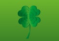 Decorative clover four-leaf. St.Patrick `s Day. Vector