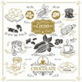 Decorative cocoa schocolate design set.