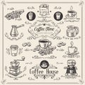 Decorative coffee Design Set. Royalty Free Stock Photo