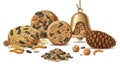 Decorative Collection of Festive Cookies and Pine Cone Royalty Free Stock Photo
