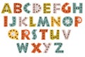 Decorative color forest alphabet in Scandinavian style