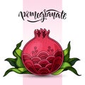 Decorative color onate pomegranate