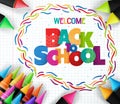 Decorative and Colorful Back to School Text Inside Bubble Speech