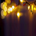 Decorative Colorful Blurred Christmas Lights On Dark Background. Abstract Soft Lights. Colorful Bright Circles Of A Sparkling Garl Royalty Free Stock Photo