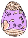 Decorative colorful easter egg. Vector illustration. Vector illustration drawn in doodle style Royalty Free Stock Photo