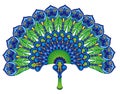 Hand fan made using peacock feathers Royalty Free Stock Photo